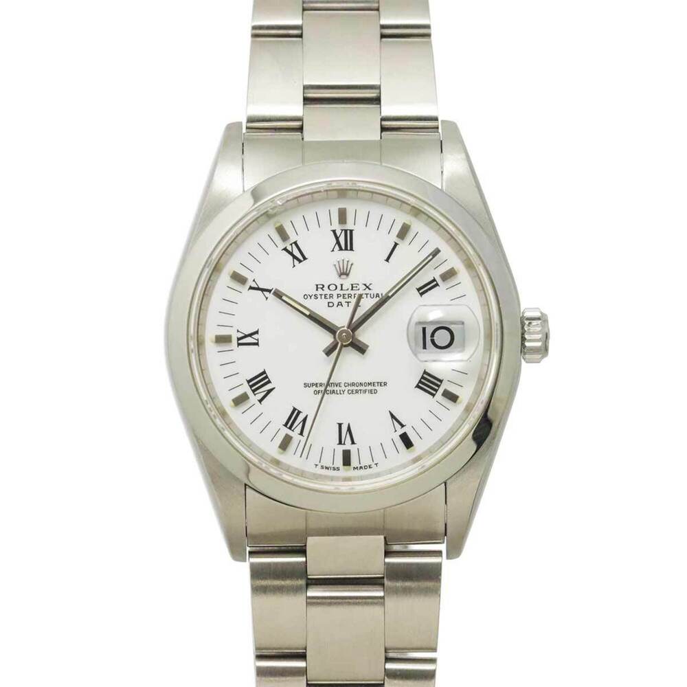 Rolex Oyster Perpetual Date 15200 S-serial Men's Watch White Automatic Self-w...